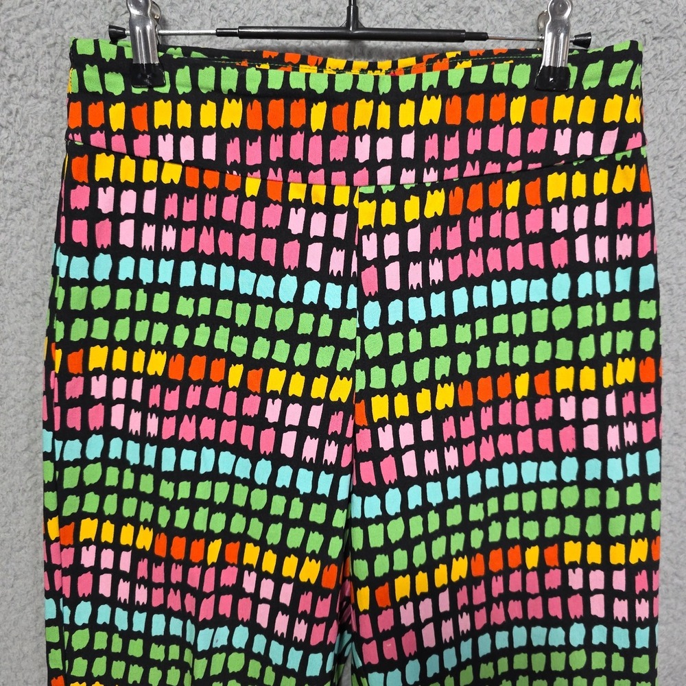 Krazy Larry Pull‎ On Ankle Pants Size 8 Colorful Geometric Stretch Activewear